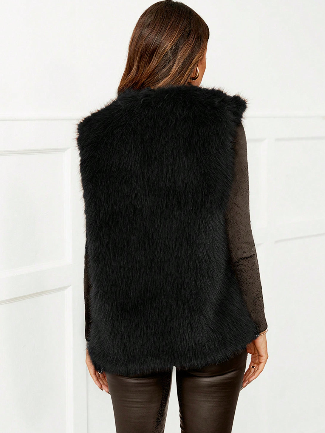 Ropa de Mujer, Ropa de Exterior para Mujer, Abrigos de Pieles Similares para Mujer, 36301772, Negro