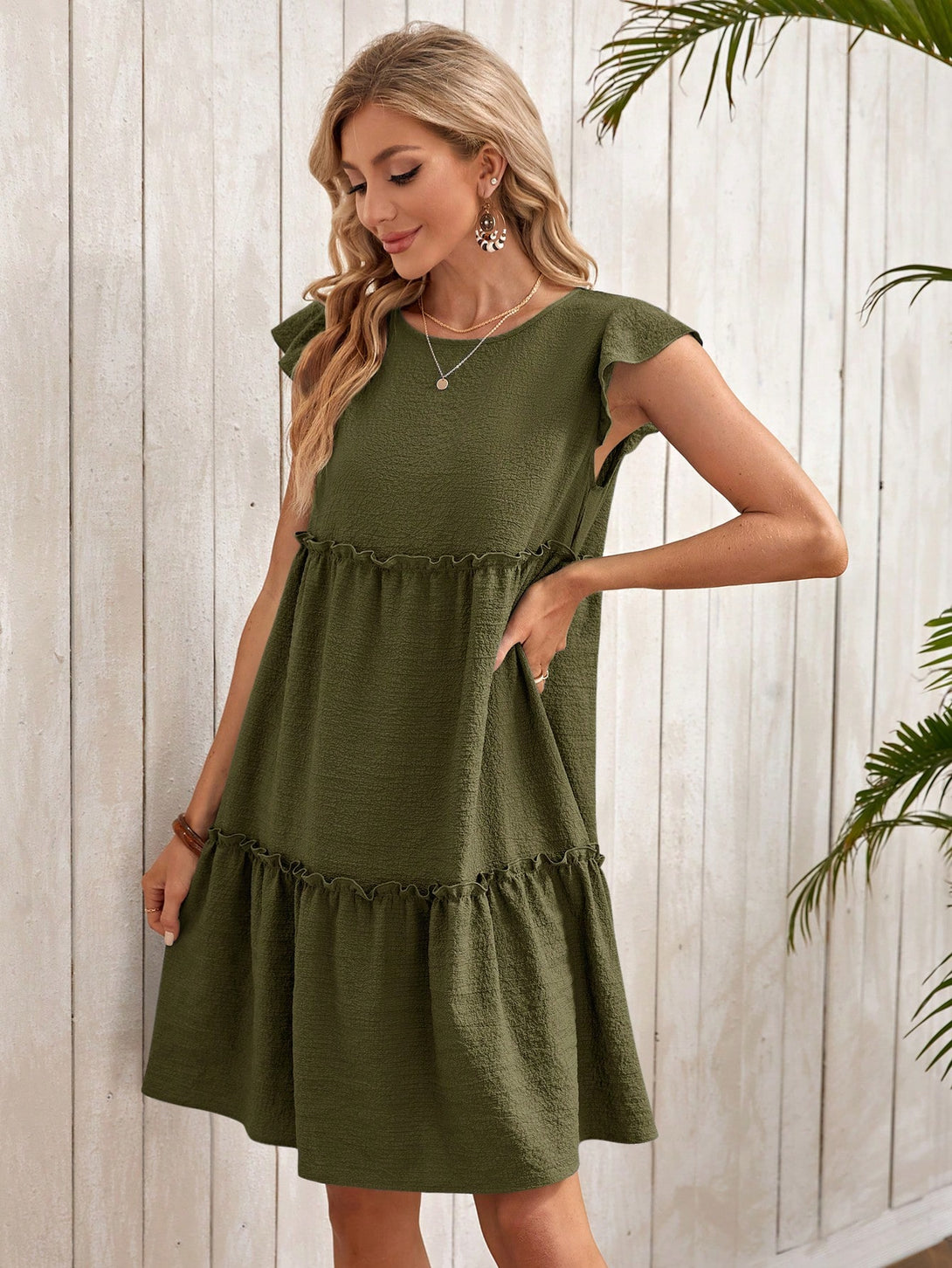 Ropa de Mujer, Ropa de Mujer, Vestidos de mujer, Vestidos cortos de mujer, Colección de trajes de mujer, Verde militar