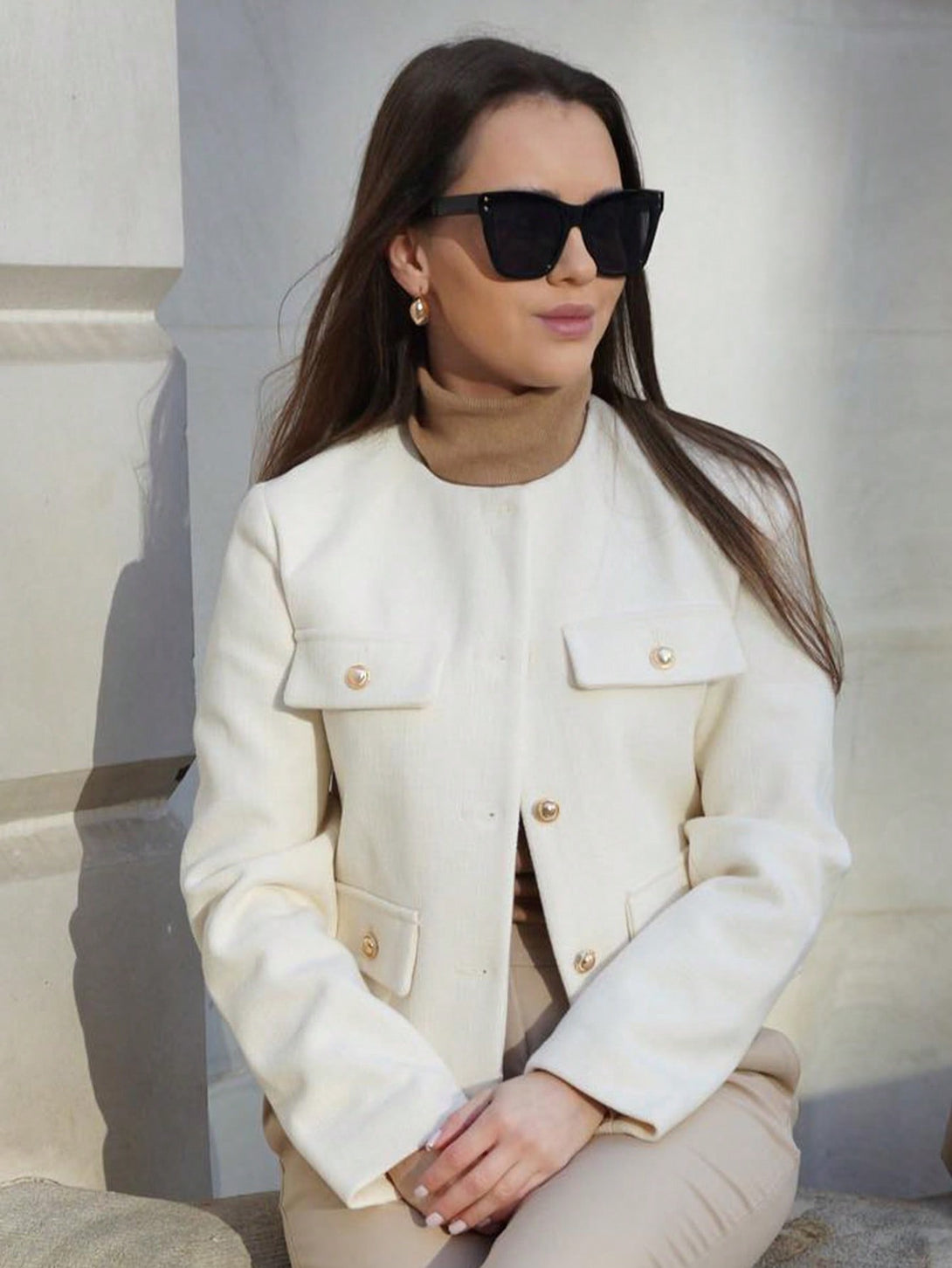 Ropa de Mujer, Ropa de Exterior para Mujer, Cazadoras para Mujer, Colección de trajes de mujer, 36306385, Blanco