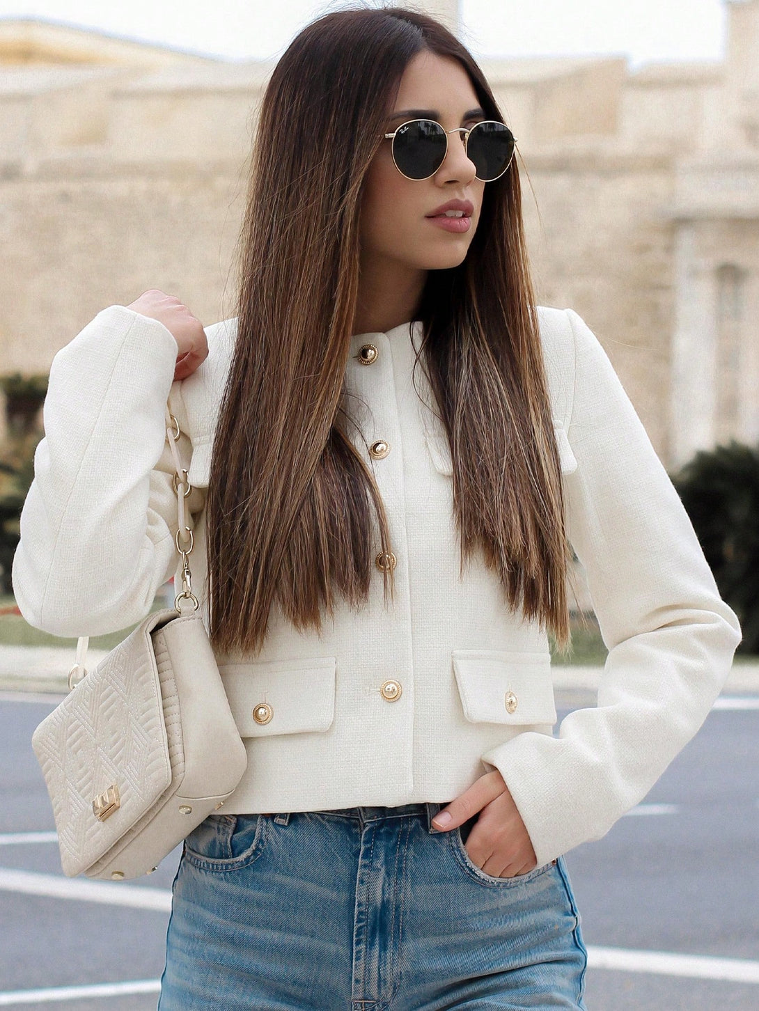Ropa de Mujer, Ropa de Exterior para Mujer, Cazadoras para Mujer, Colección de trajes de mujer, 36306385, Blanco