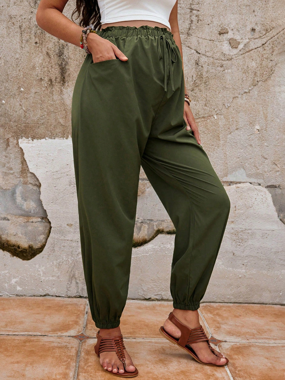 Ropa de Mujer, Ropa Premamá, Bottoms Premamá, Pantalones de maternidad, Verde militar