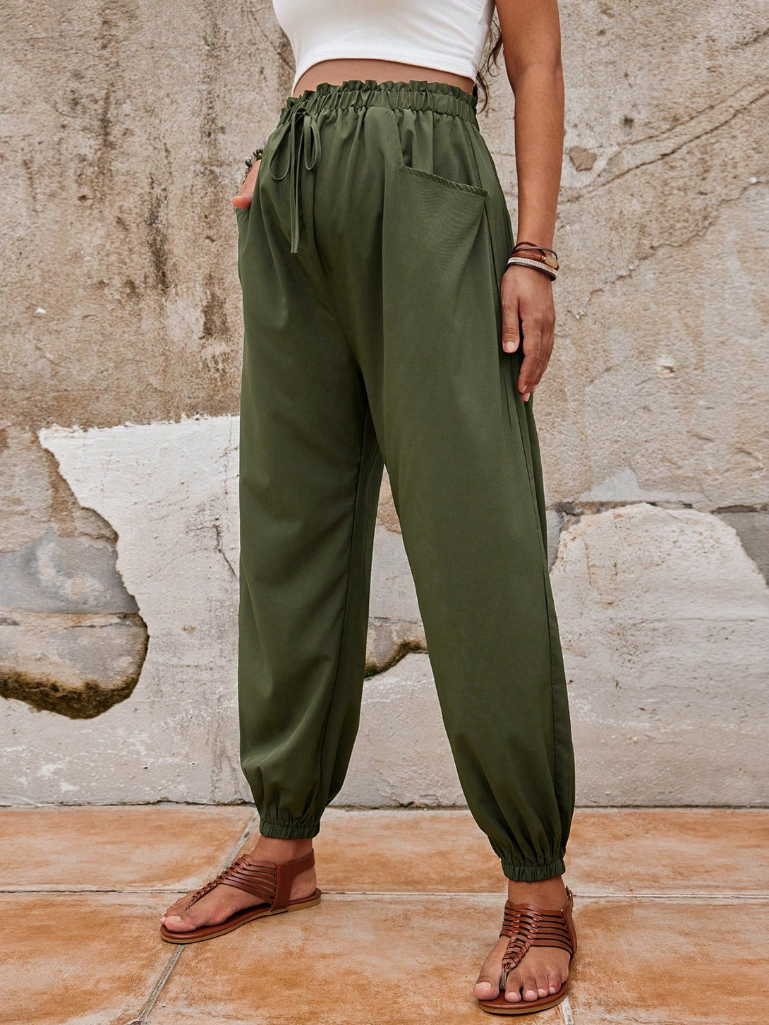 Ropa de Mujer, Ropa Premamá, Bottoms Premamá, Pantalones de maternidad, Verde militar