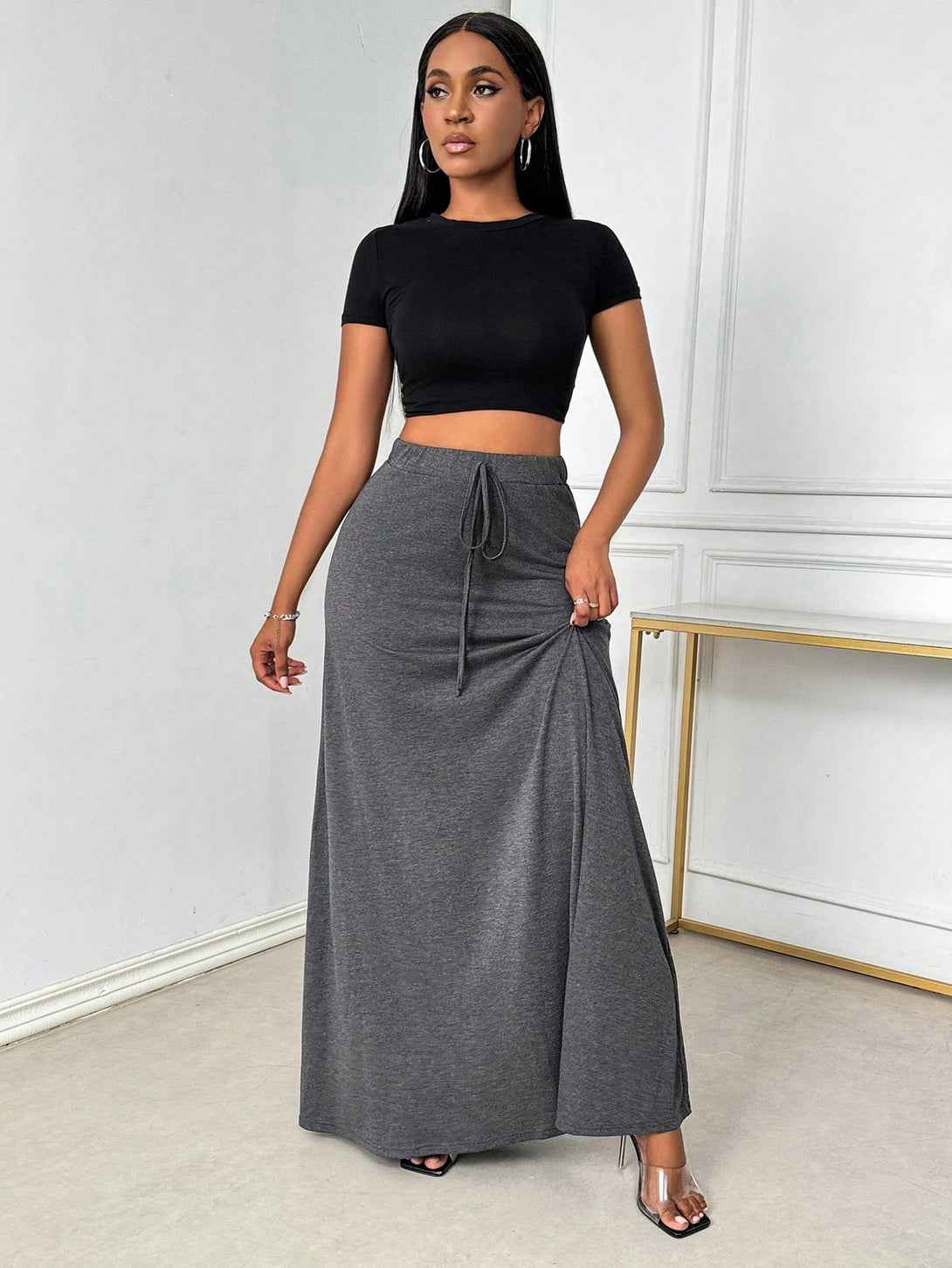 Ropa de Mujer, Bottoms de Mujer, Faldas de Mujer, 36476207, Gris Oscuro