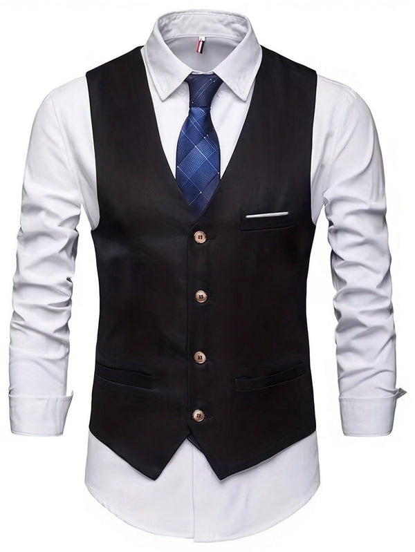 Hombres, Ropa de hombre, Trajes & Piezas separadas para Hombres, Chalecos de hombre, 31798285, Negro