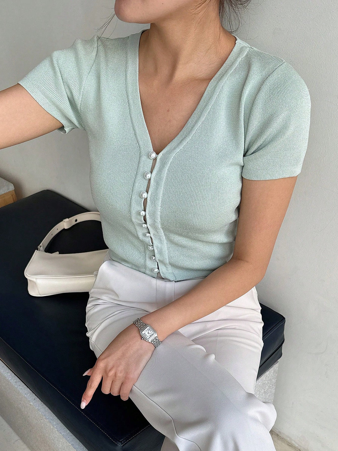 Ropa de Mujer, Tejido de Punto de Mujer, Tops de Punto para Mujer, 31283754, Verde