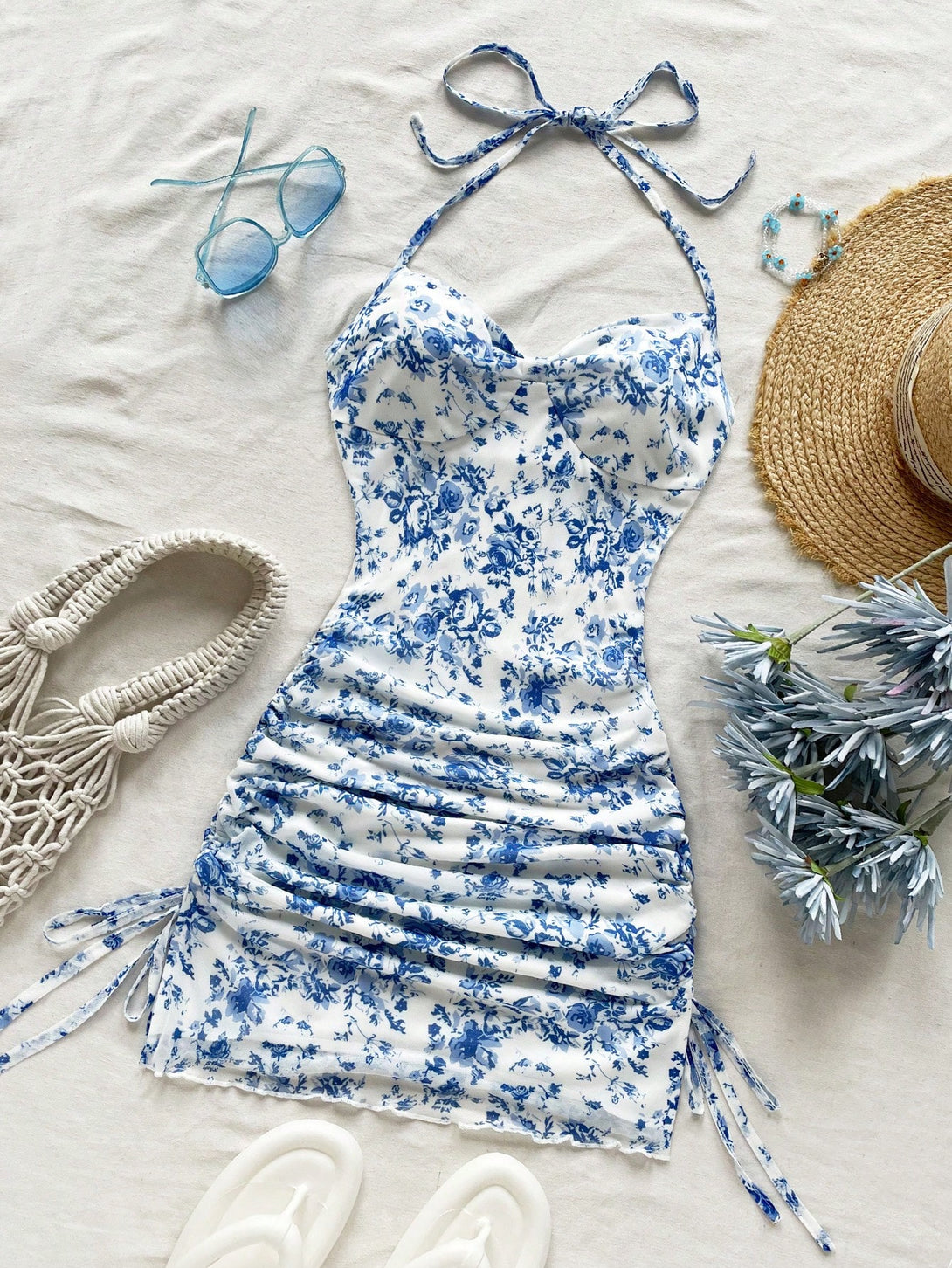 Ropa de Mujer, Vestidos de mujer, Vestidos cortos de mujer, 36798392, Azul y blanco