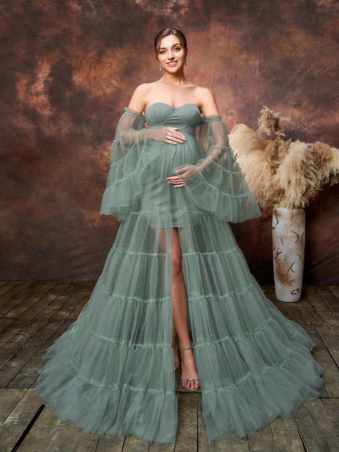 Ropa de Mujer, Ropa Premamá, Fiesta de maternidad y ropa especial, Ropa para sesión de fotos de maternidad, 36925706, Verde