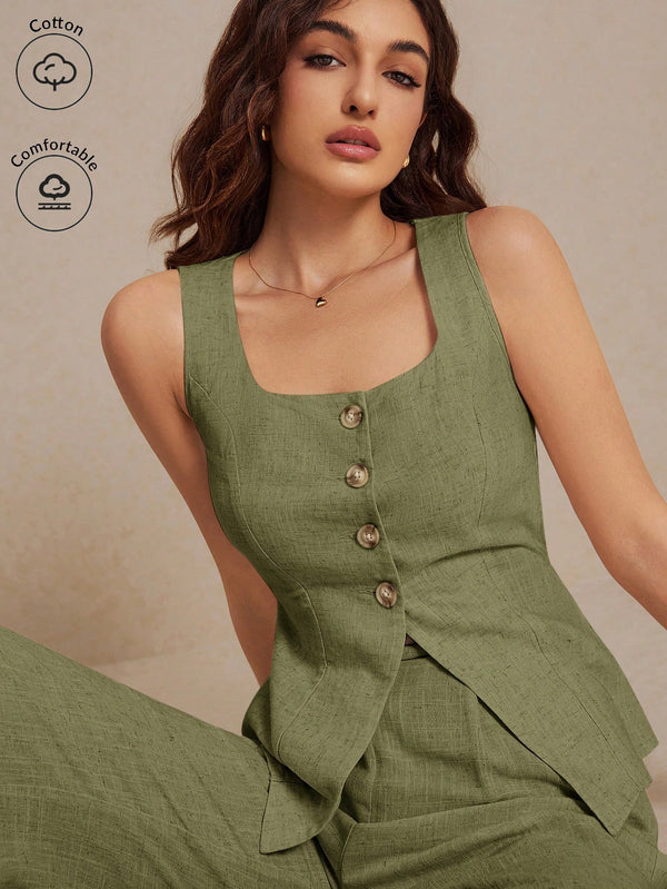 Ropa de Mujer, Ropa de Mujer, Conjunto para Mujer, Ropa Dos piezas para Mujer, Verde militar