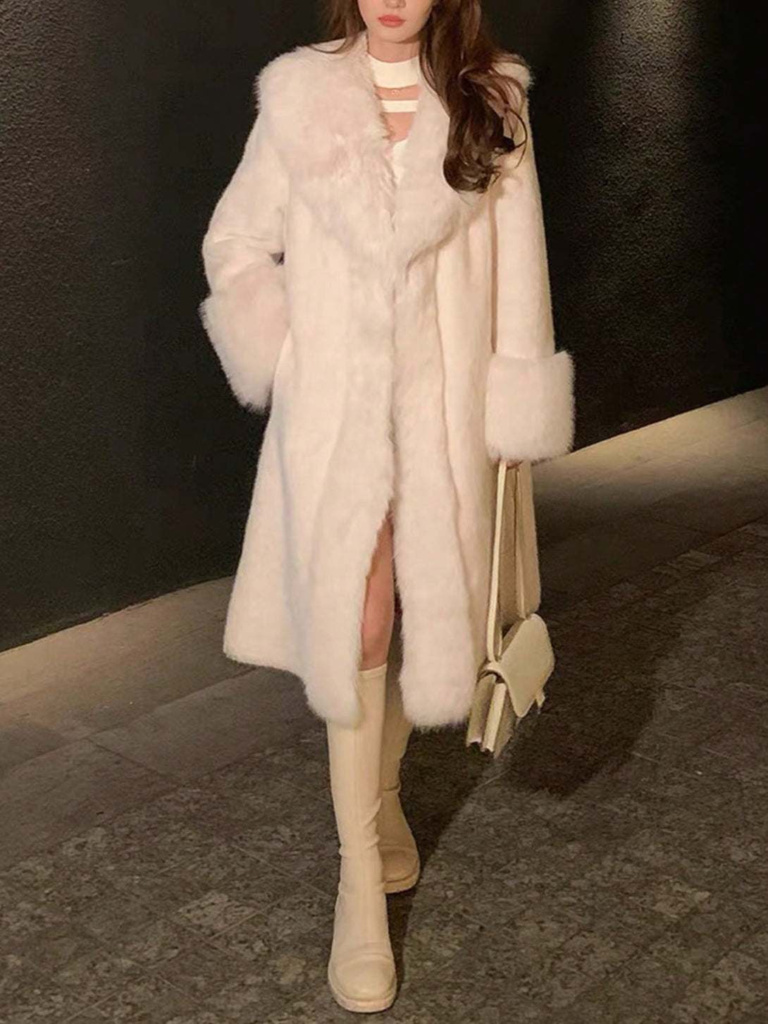 Ropa de Mujer, Ropa de Exterior para Mujer, Abrigos de Pieles Similares para Mujer, , 37103171, Blanco