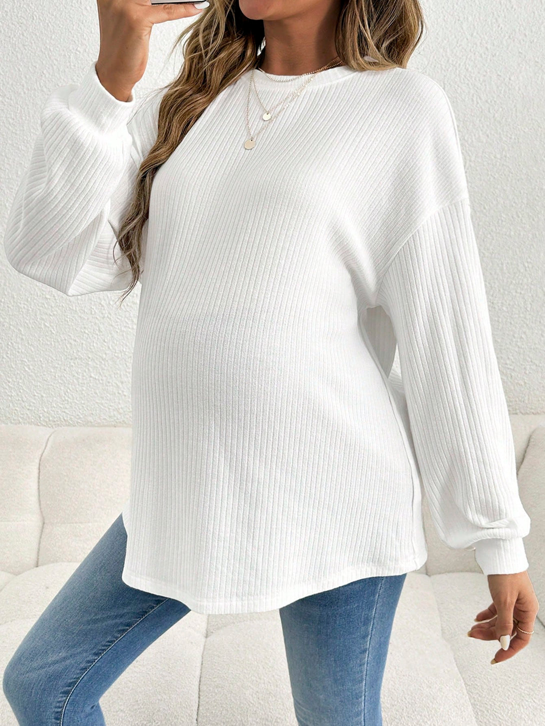 Ropa de Mujer, Ropa Premamá, Tops Premamá, Camisetas premamá, Blanco