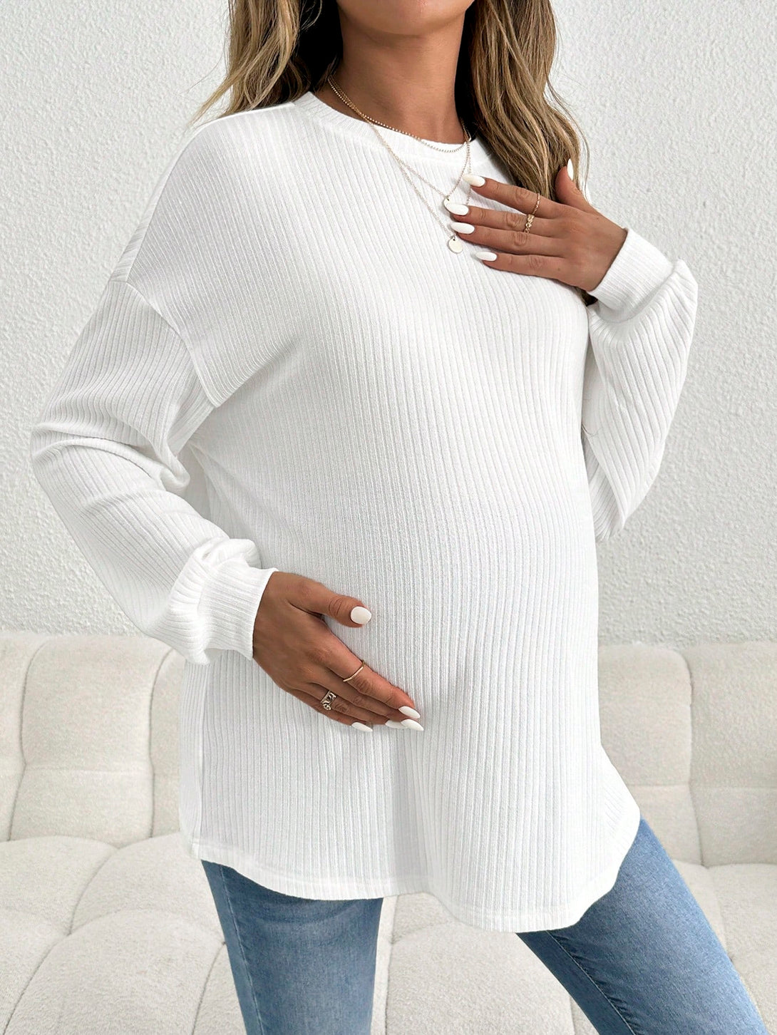 Ropa de Mujer, Ropa Premamá, Tops Premamá, Camisetas premamá, Blanco