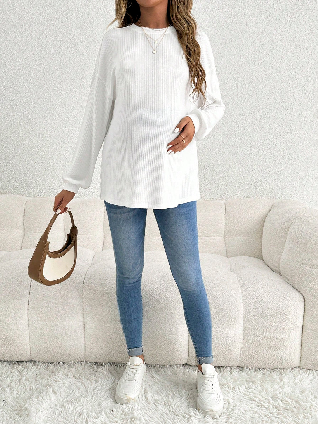 Ropa de Mujer, Ropa Premamá, Tops Premamá, Camisetas premamá, Blanco