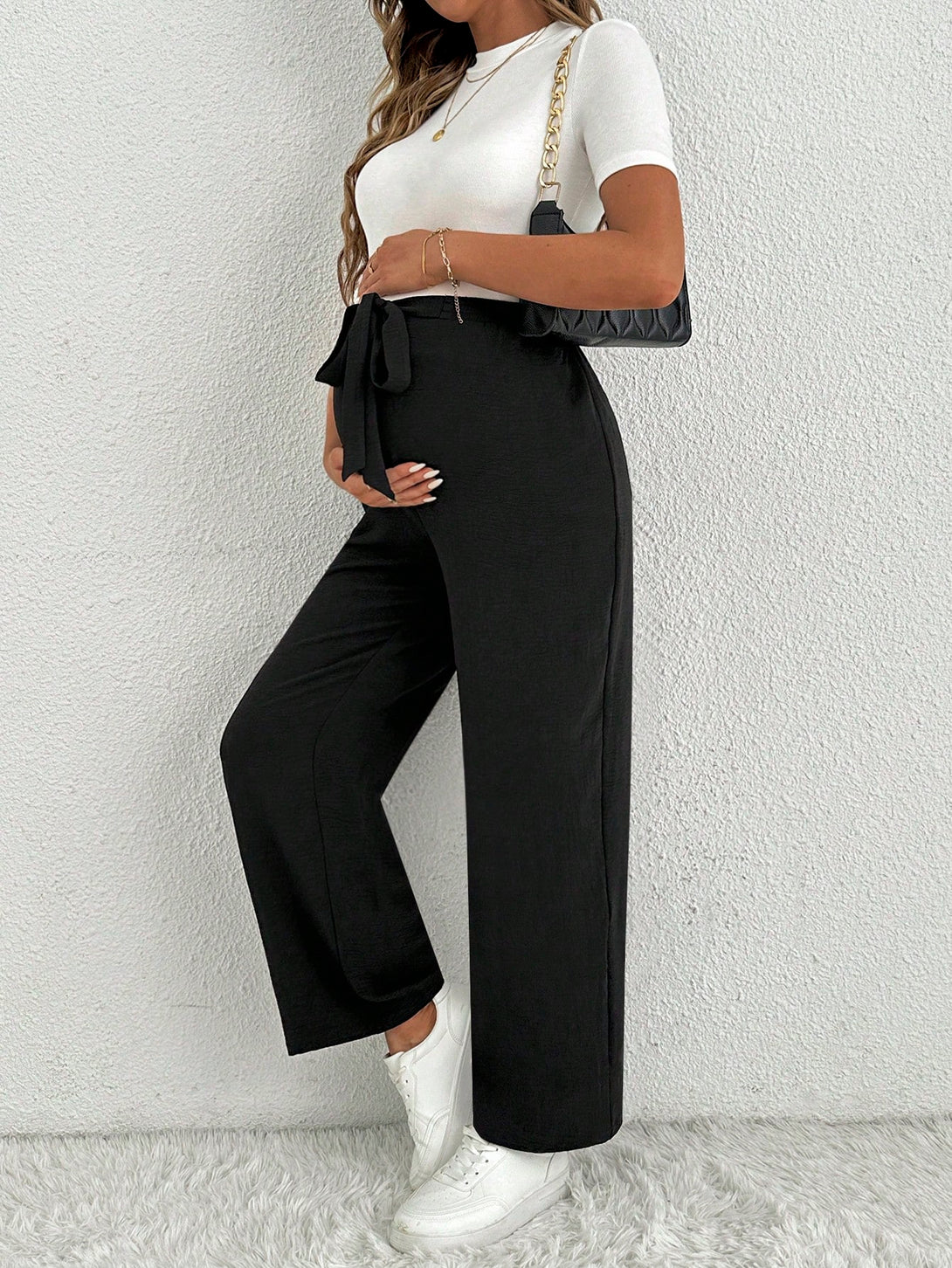 Ropa de Mujer, Ropa Premamá, Bottoms Premamá, Pantalones de maternidad, Negro