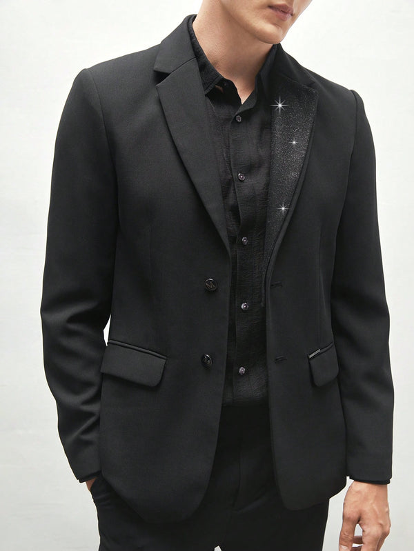 Hombres, Ropa de hombre, Trajes & Piezas separadas para Hombres, Blazers de hombres, 35721014, Negro