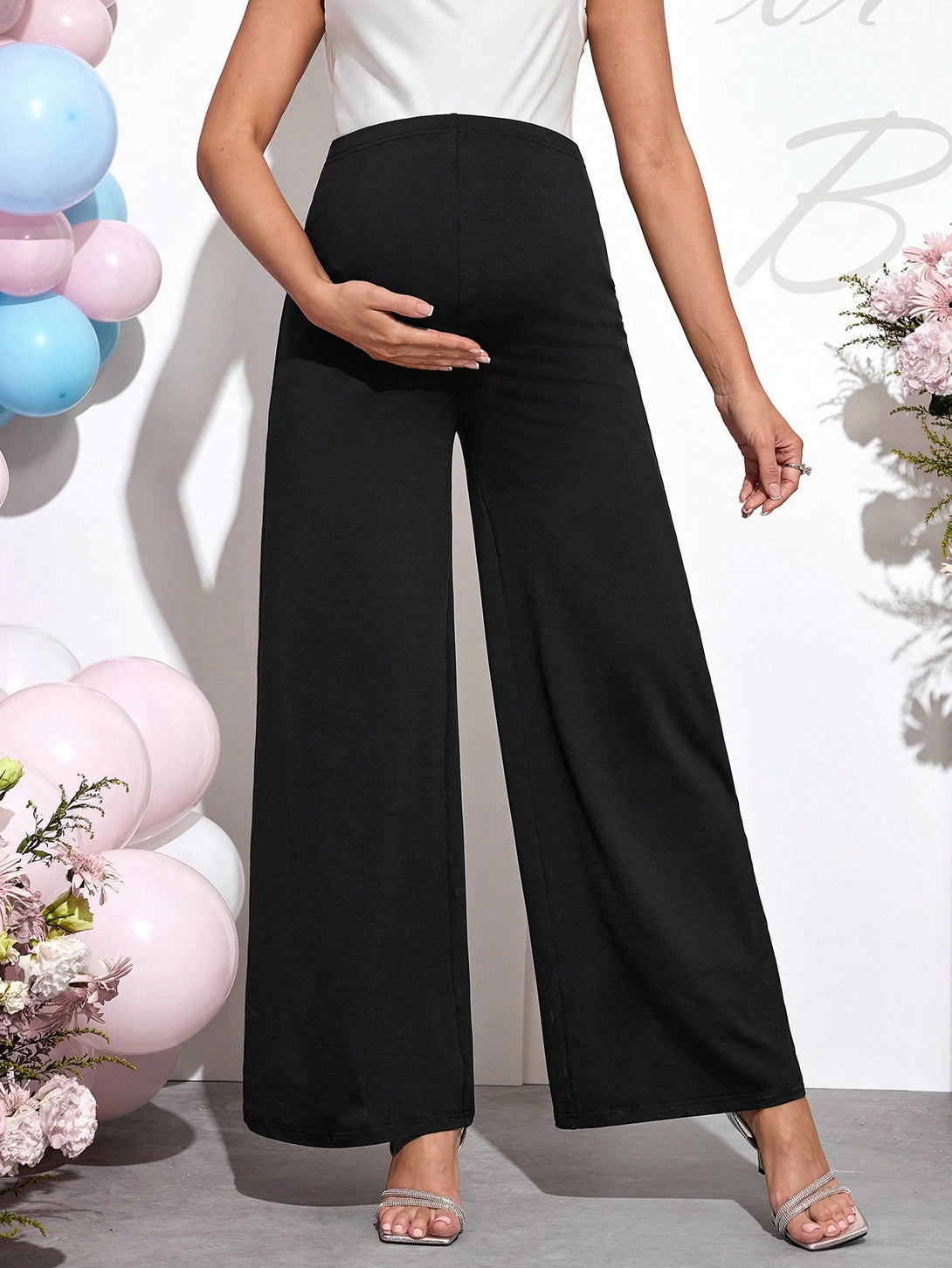 Ropa de Mujer, Ropa Premamá, Bottoms Premamá, Pantalones de maternidad, Negro