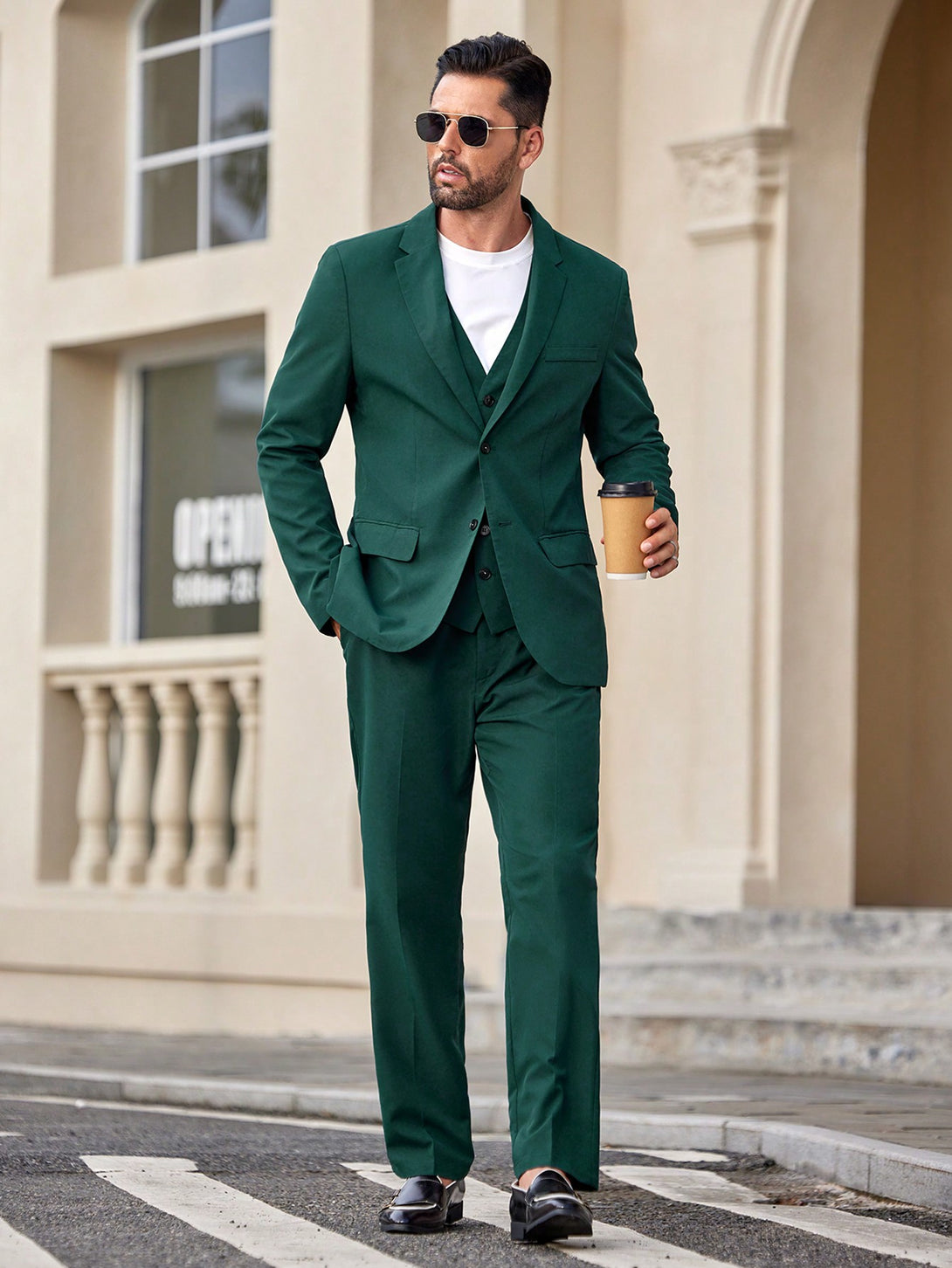 Hombres, Ropa de hombre, Trajes & Piezas separadas para Hombres, Traje de hombre, 37995999, Verde Oscuro