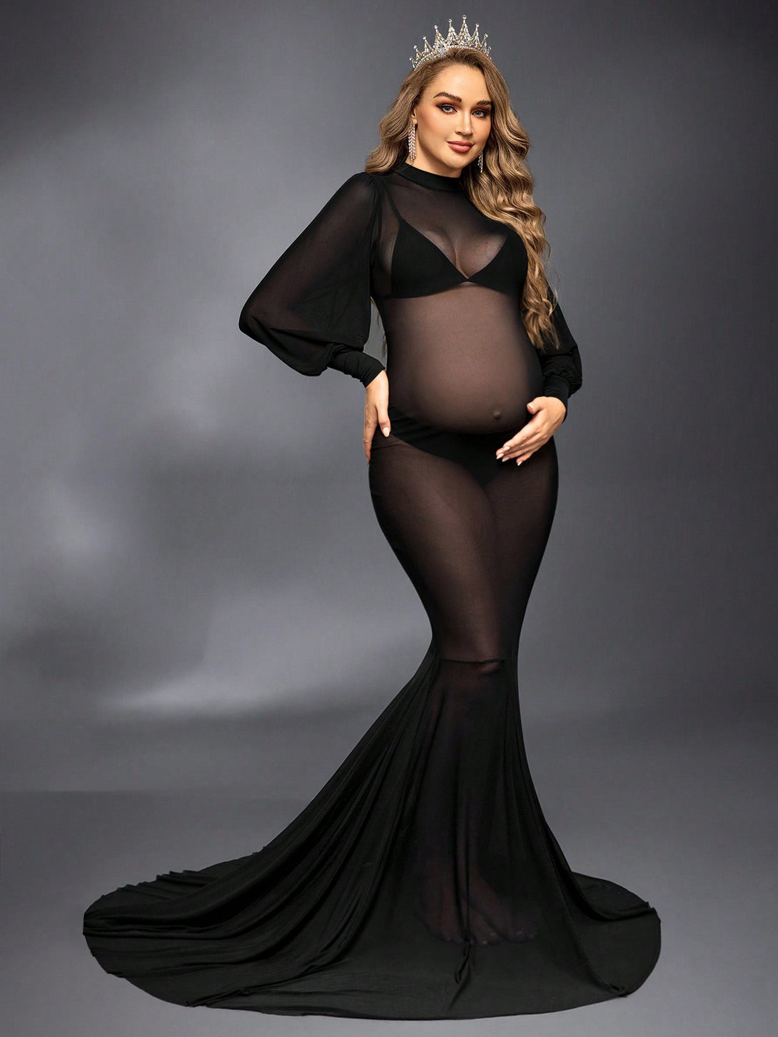 Ropa de Mujer, Ropa Premamá, Fiesta de maternidad y ropa especial, Ropa para sesión de fotos de maternidad, Negro