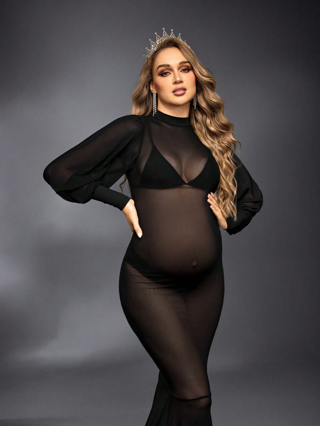 Ropa de Mujer, Ropa Premamá, Fiesta de maternidad y ropa especial, Ropa para sesión de fotos de maternidad, Negro