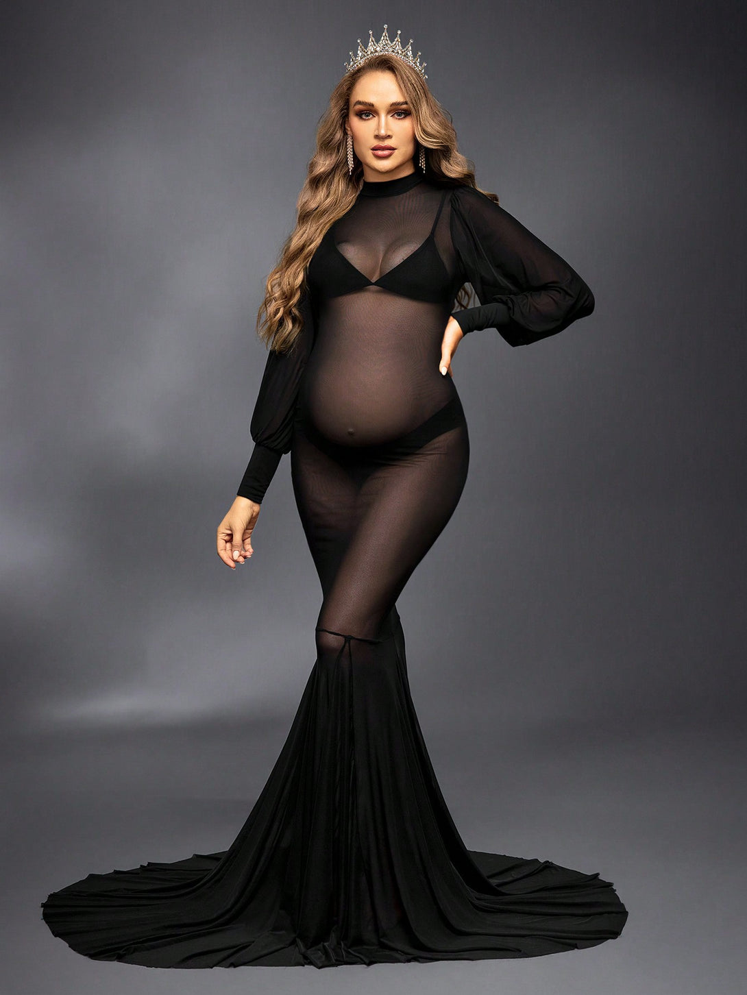 Ropa de Mujer, Ropa Premamá, Fiesta de maternidad y ropa especial, Ropa para sesión de fotos de maternidad, Negro