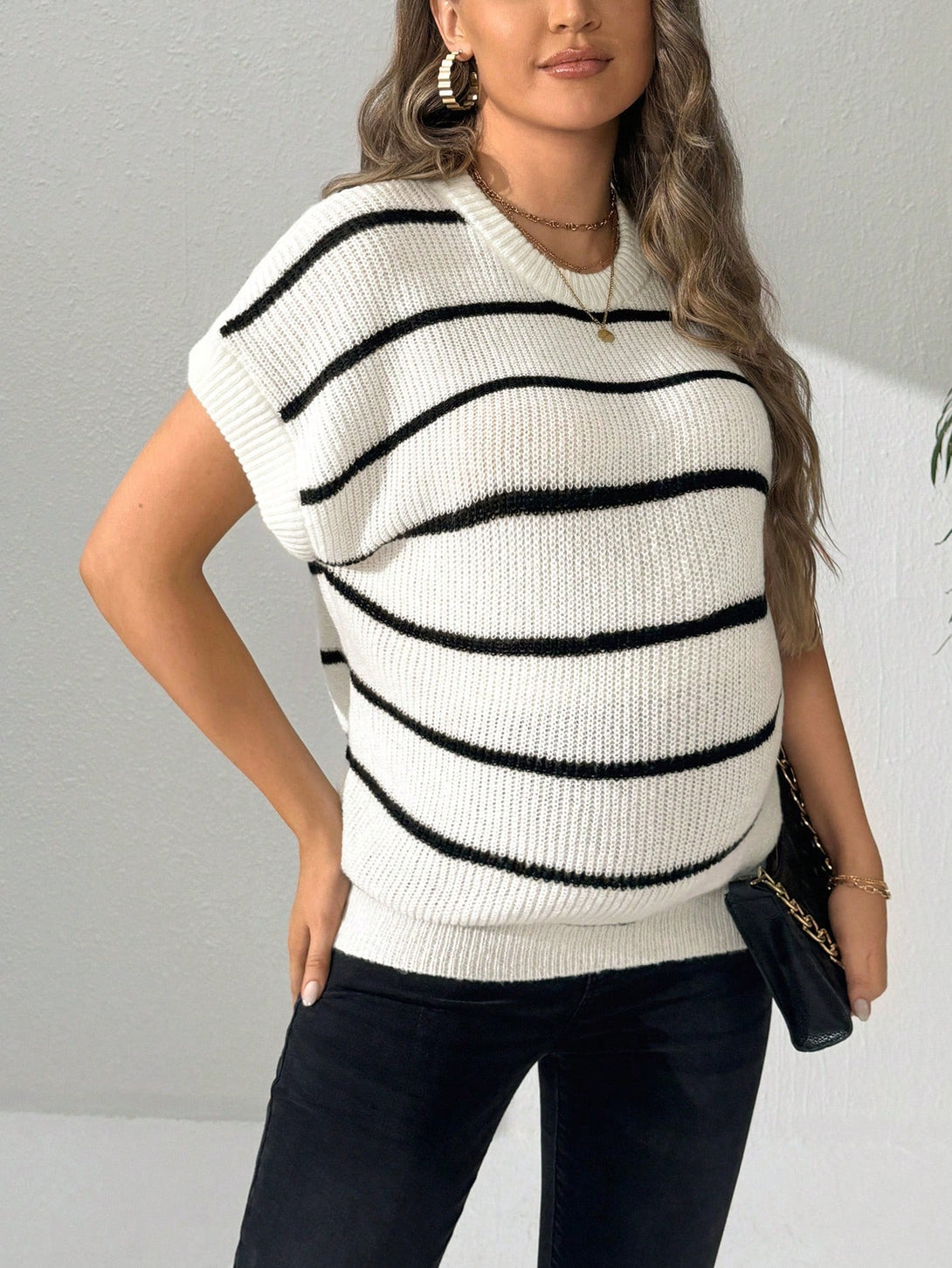 Ropa de Mujer, Ropa Premamá, Suéteres premamá, Blanco y Negro