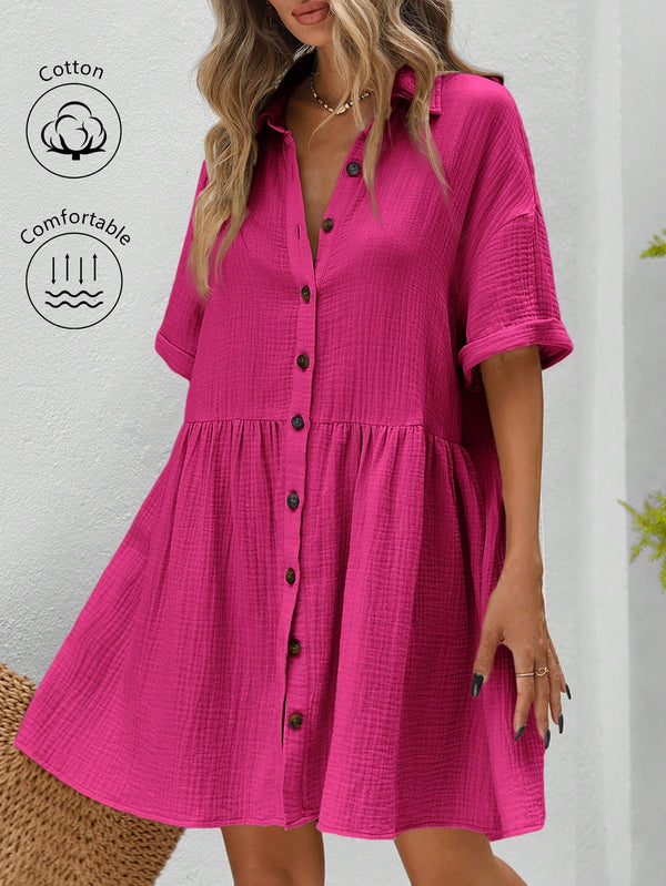 Ropa de Mujer, Ropa de Mujer, Vestidos de mujer, Vestidos cortos de mujer, Rosa Fucsia