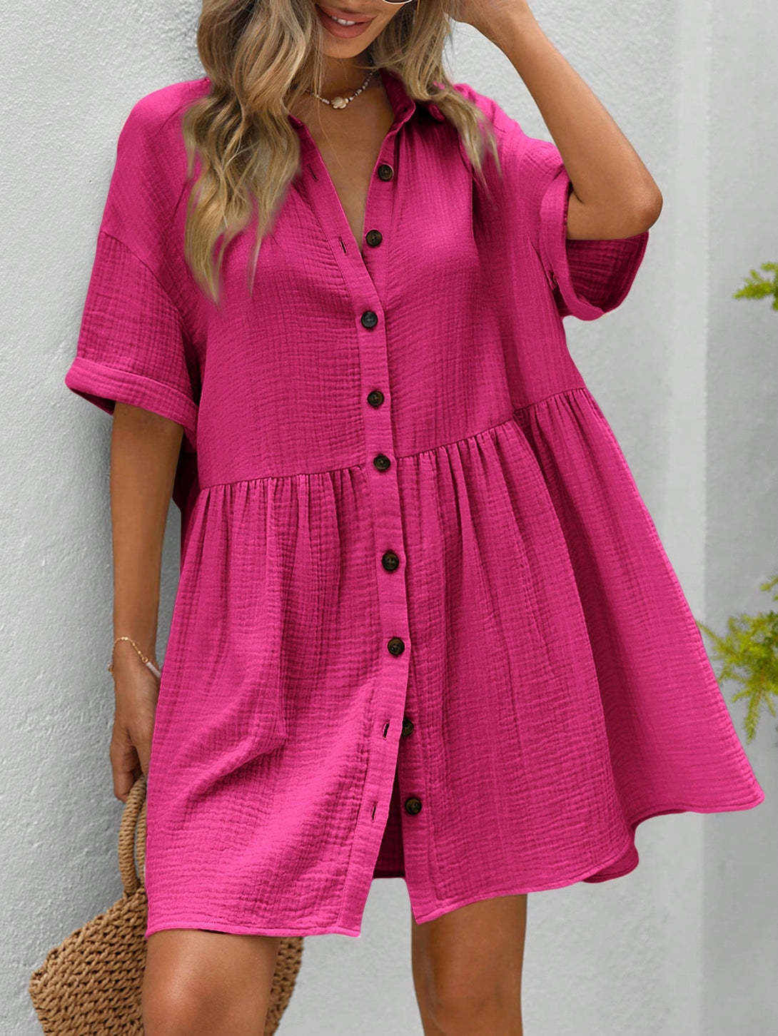 Ropa de Mujer, Ropa de Mujer, Vestidos de mujer, Vestidos cortos de mujer, Rosa Fucsia