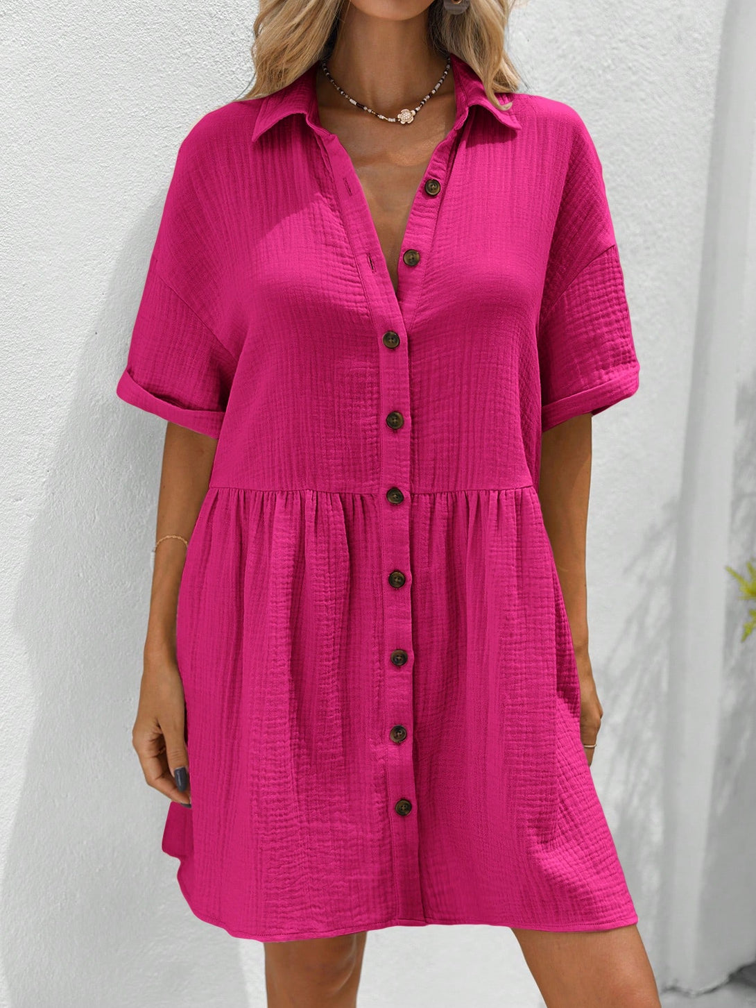 Ropa de Mujer, Ropa de Mujer, Vestidos de mujer, Vestidos cortos de mujer, Rosa Fucsia