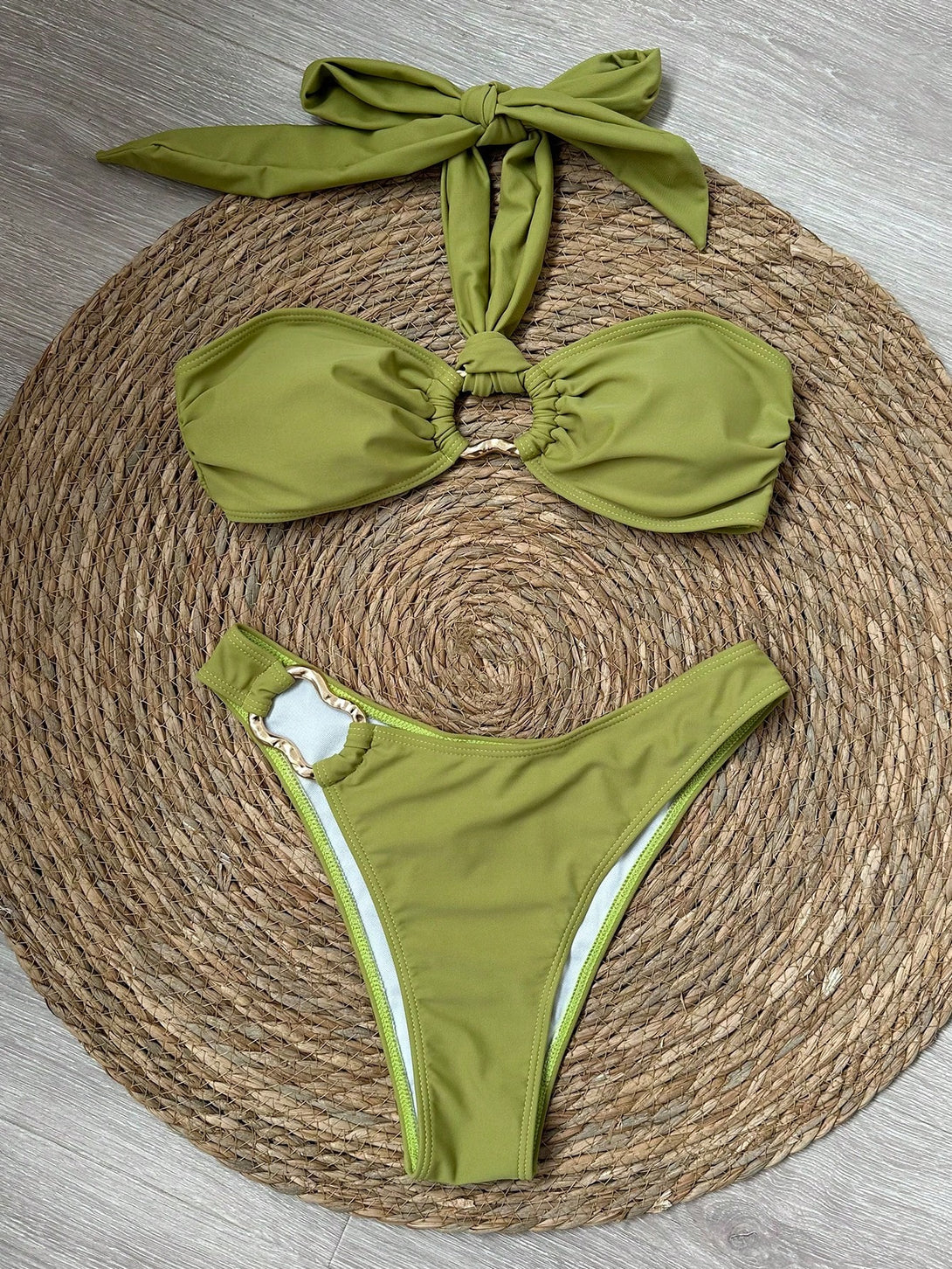 Ropa de Mujer, Ropa de Mujer, Ropa de Playa para Mujer, Sets de Bikini para Mujer, Verde