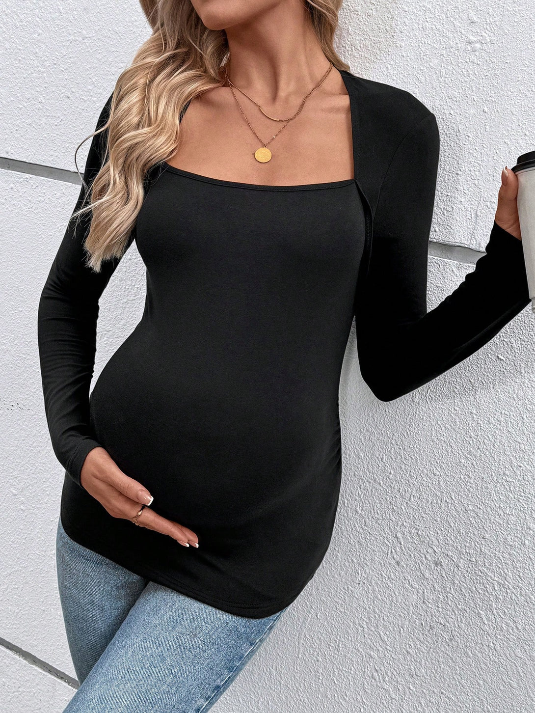 Ropa de Mujer, Ropa Premamá, Tops Premamá, Camisetas premamá, Negro