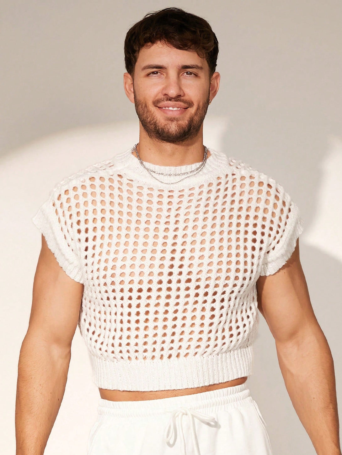 Hombres, Ropa de hombre, Jerséis Punto para hombre, Tops de Punto para Hombre, 38451600, Blanco