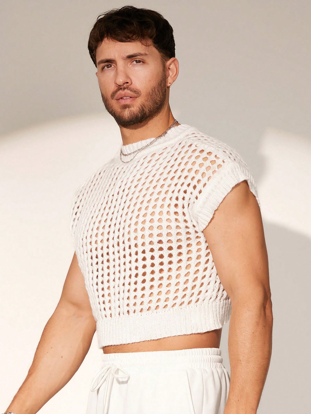 Hombres, Ropa de hombre, Jerséis Punto para hombre, Tops de Punto para Hombre, 38451600, Blanco