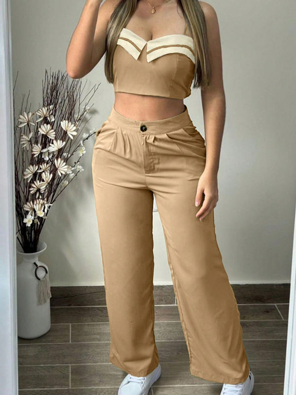 Ropa de Mujer, Conjunto para Mujer, Ropa Dos piezas para Mujer, 37868460, Caqui