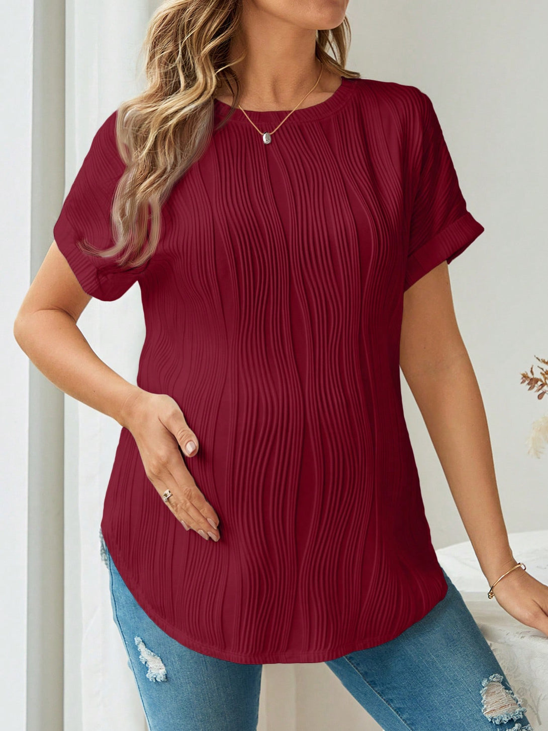 Ropa de Mujer, Ropa Premamá, Tops Premamá, Camisetas premamá, Burdeos