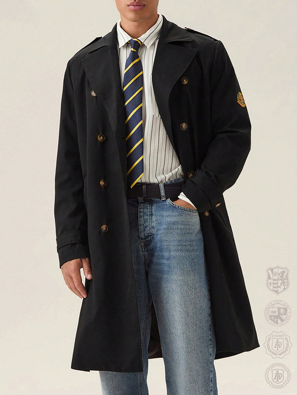 Hombres, Ropa de hombre, Chaquetas & Abrigos para Hombre, Abrigos Trench Masculinos, 38559117, Negro