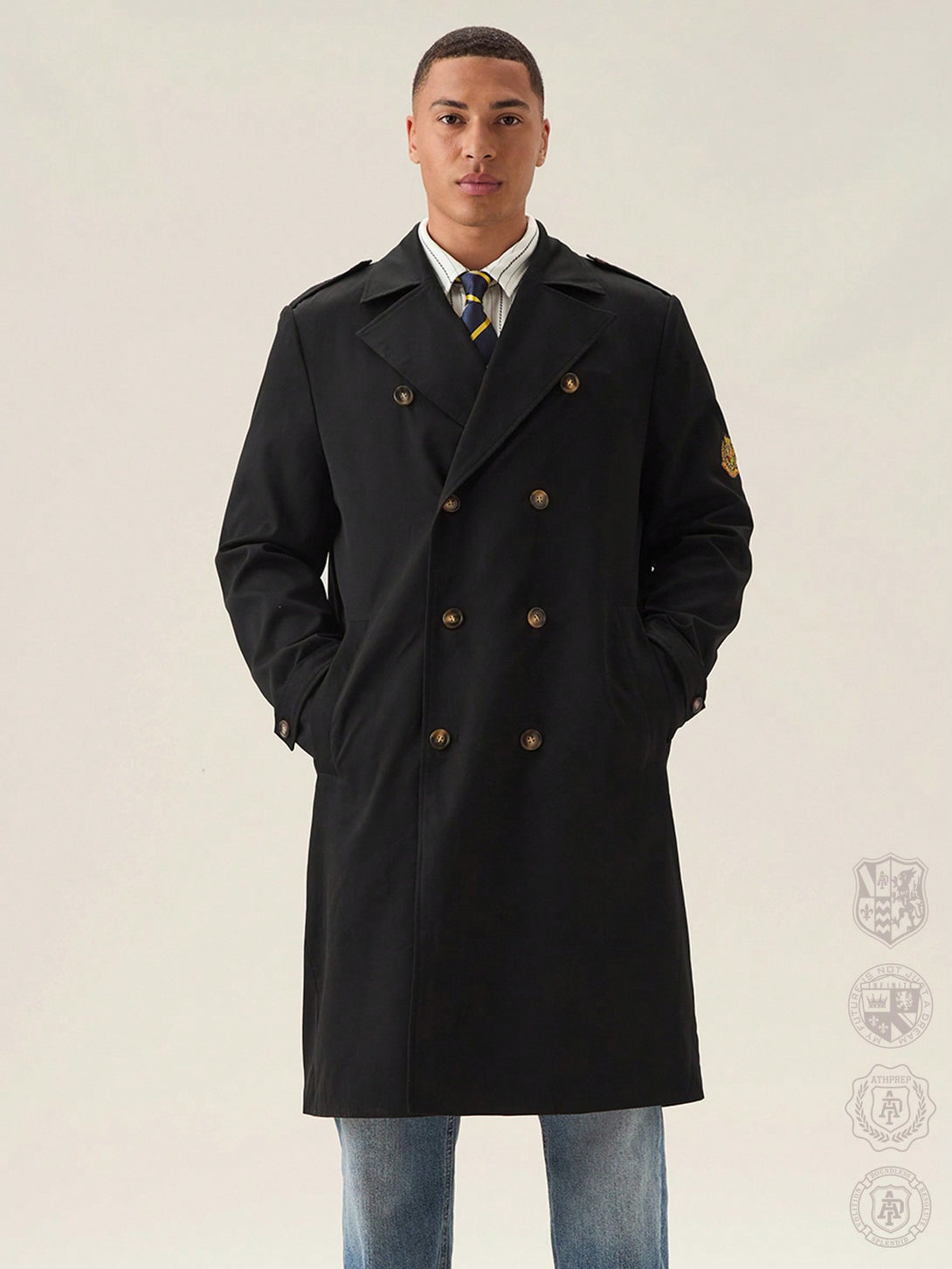 Hombres, Ropa de hombre, Chaquetas & Abrigos para Hombre, Abrigos Trench Masculinos, 38559117, Negro