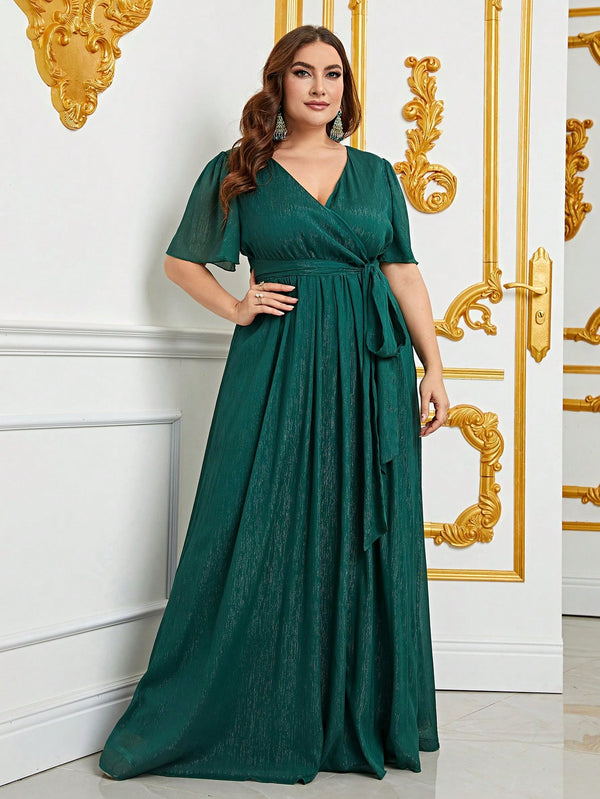 Ropa de Mujer, Bodas & Eventos, Boda Mujer Plus, Vestidos de Dama de Honor en Tallas Grandes, Verde Oscuro