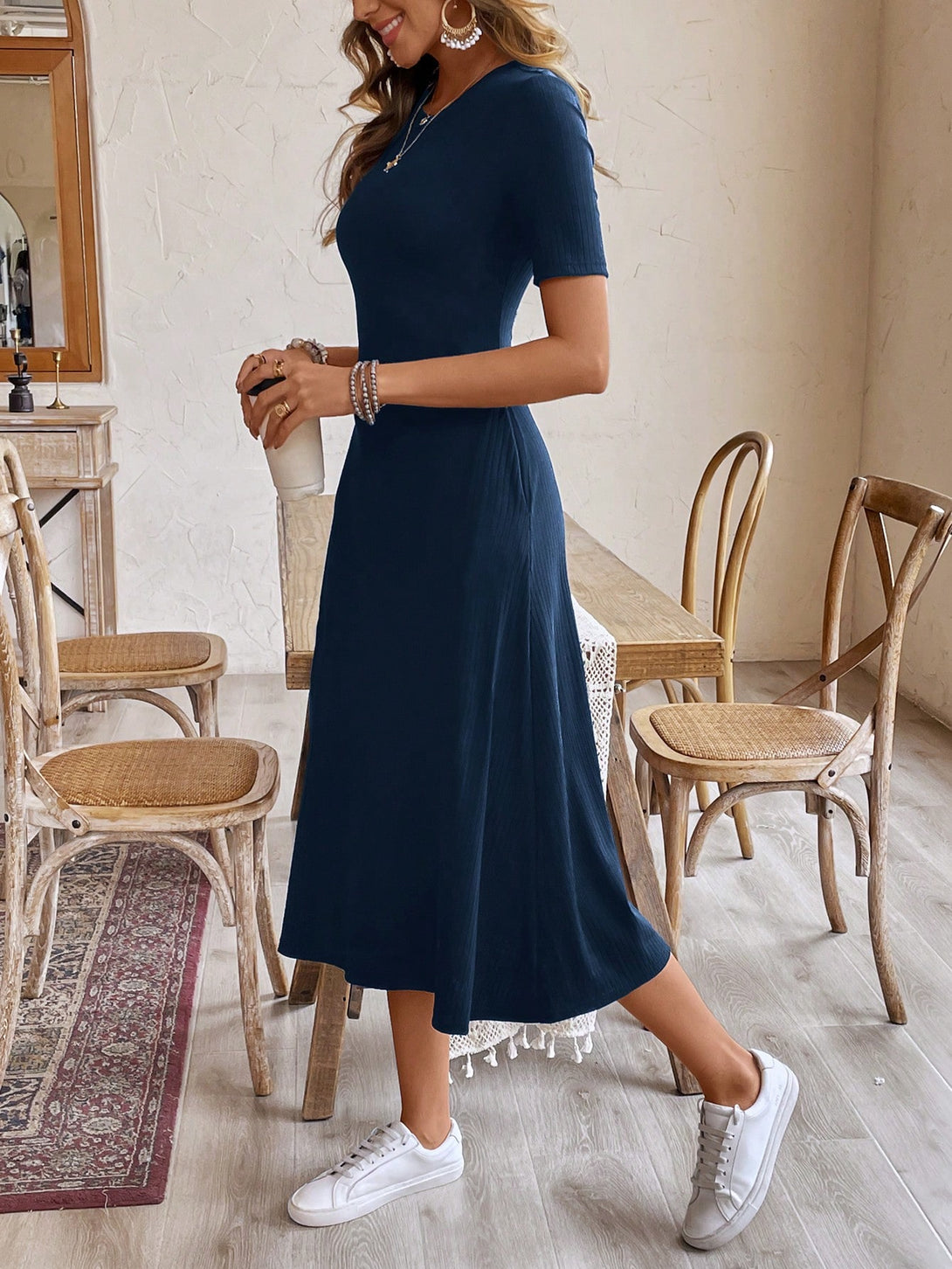 Ropa de Mujer, Vestidos de mujer, Vestidos midi para mujer, 38728506, Azul Marino