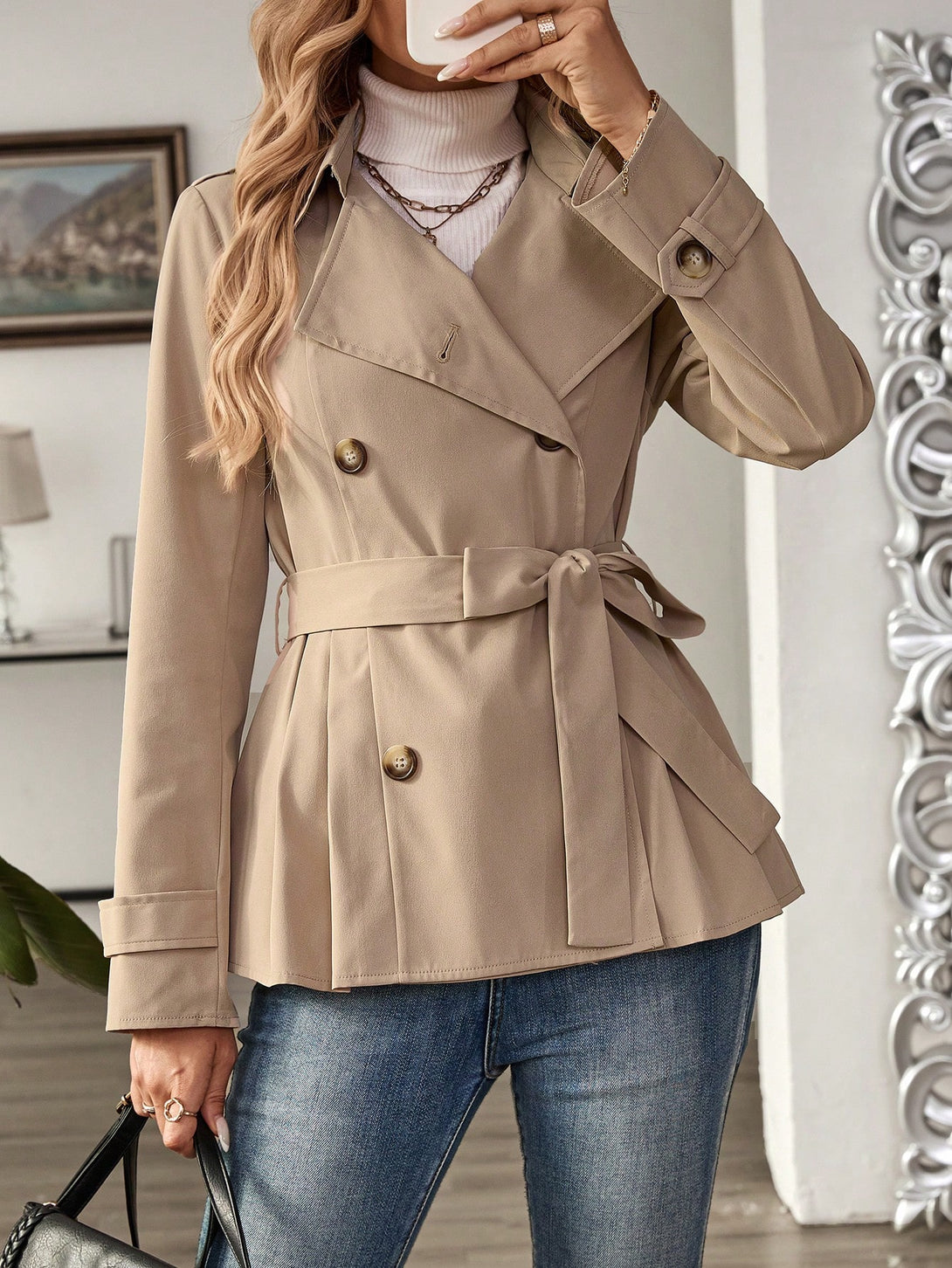 Ropa de Mujer, Ropa de Exterior para Mujer, Gabardinas para Mujer, 39131137, Caqui