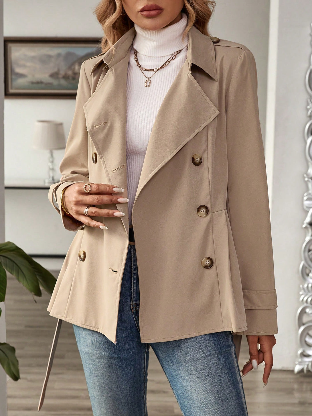 Ropa de Mujer, Ropa de Exterior para Mujer, Gabardinas para Mujer, 39131137, Caqui