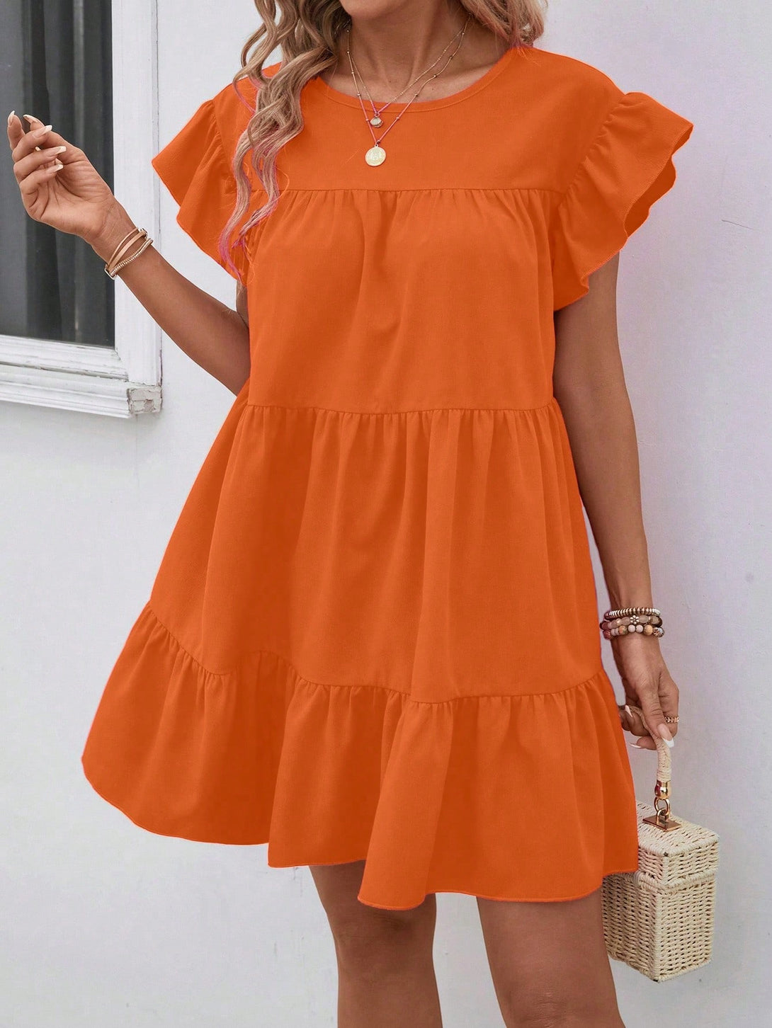 Ropa de Mujer, Ropa de Mujer, Vestidos de mujer, Vestidos midi para mujer, Naranja