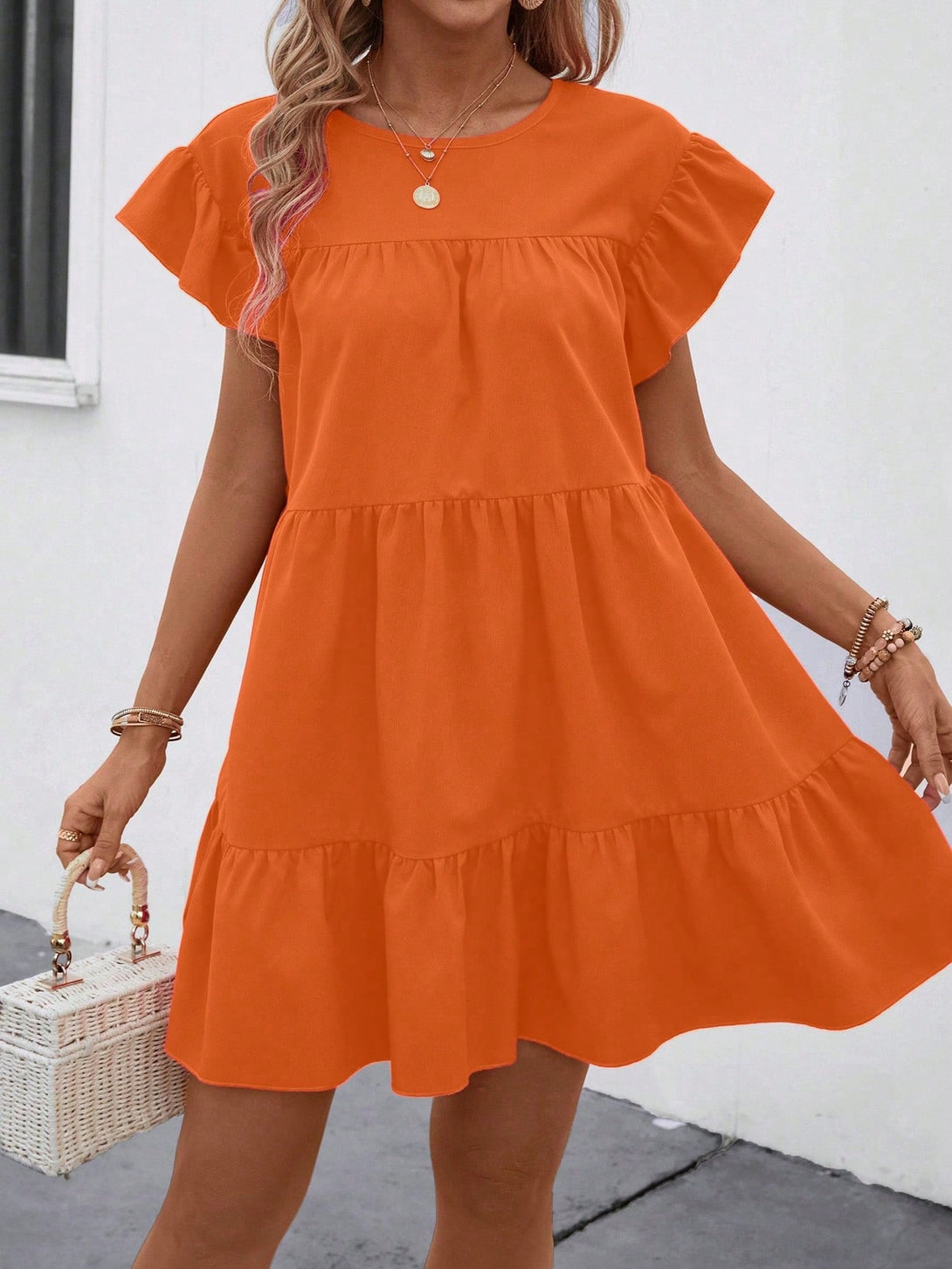 Ropa de Mujer, Ropa de Mujer, Vestidos de mujer, Vestidos midi para mujer, Naranja