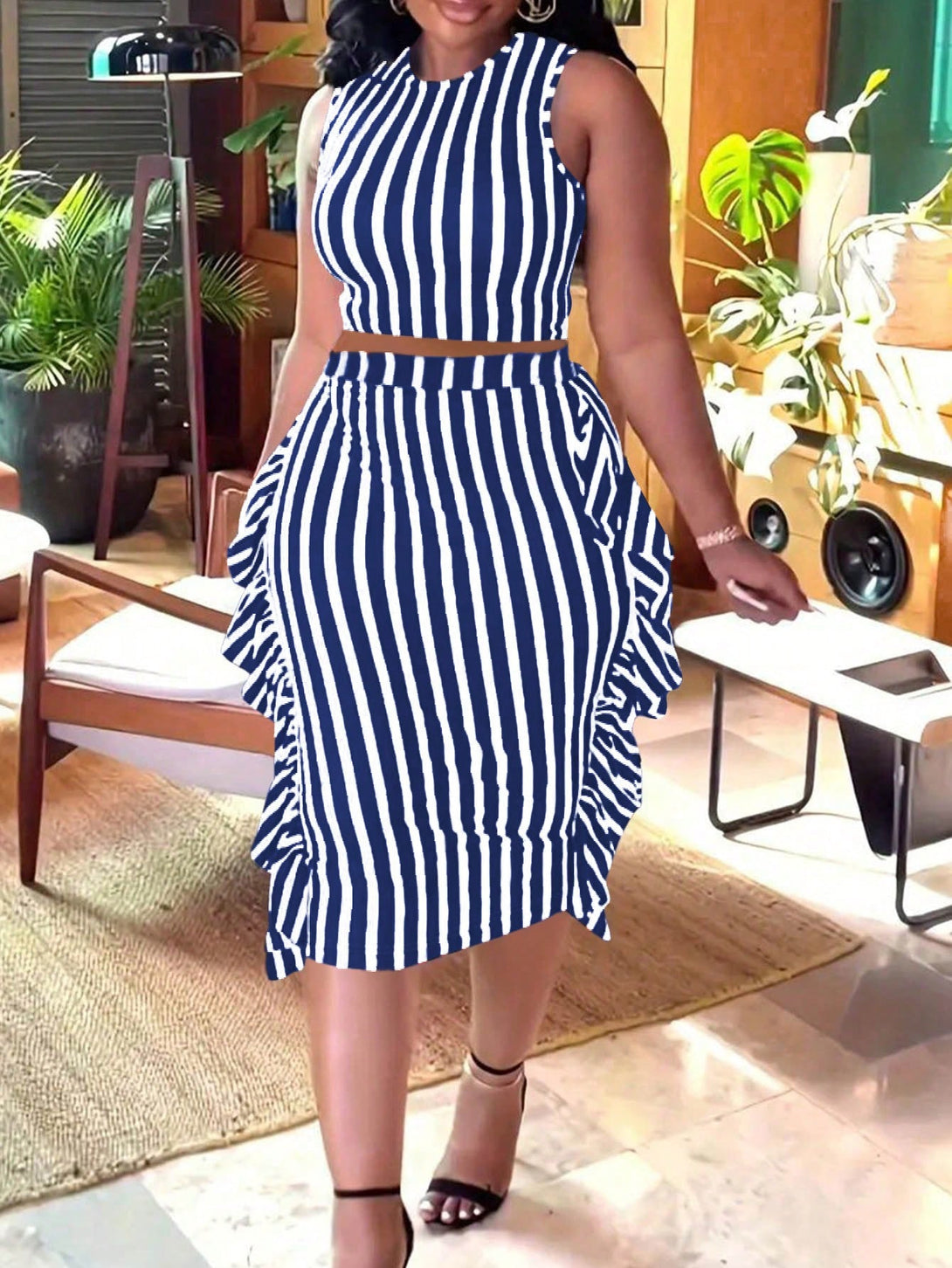 Ropa de Mujer, Conjunto para Mujer, Ropa Dos piezas para Mujer, 39224918, Azul Marino