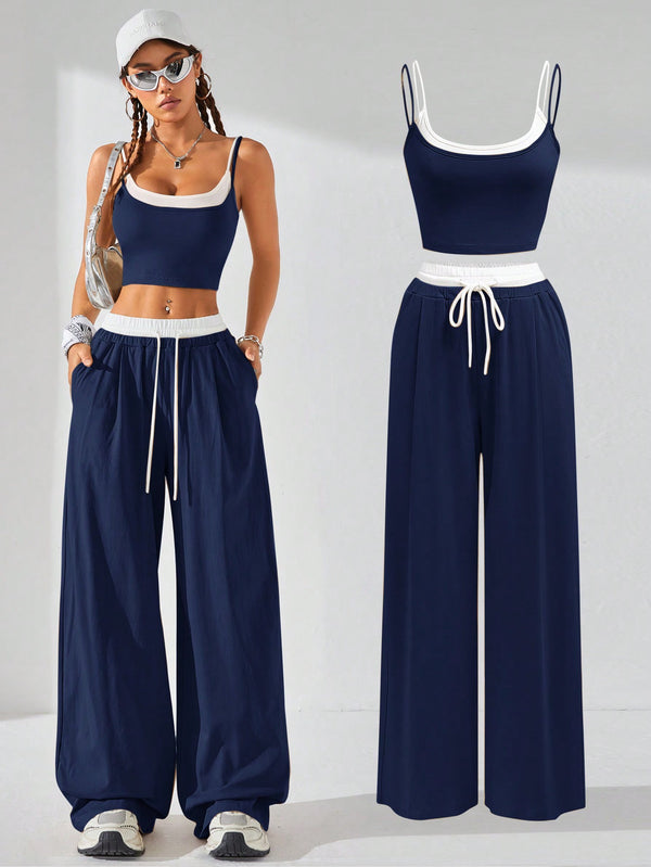 Ropa de Mujer, Conjunto para Mujer, Ropa Dos piezas para Mujer, Conjuntos a Juego, 39273129, Azul Marino