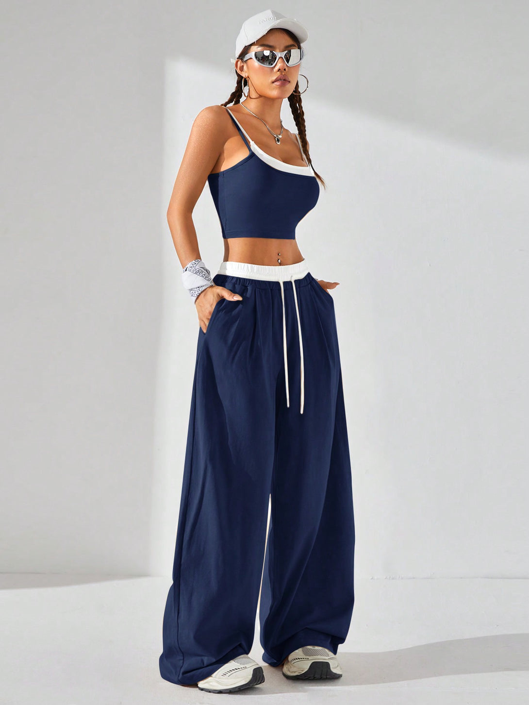 Ropa de Mujer, Conjunto para Mujer, Ropa Dos piezas para Mujer, Conjuntos a Juego, 39273129, Azul Marino