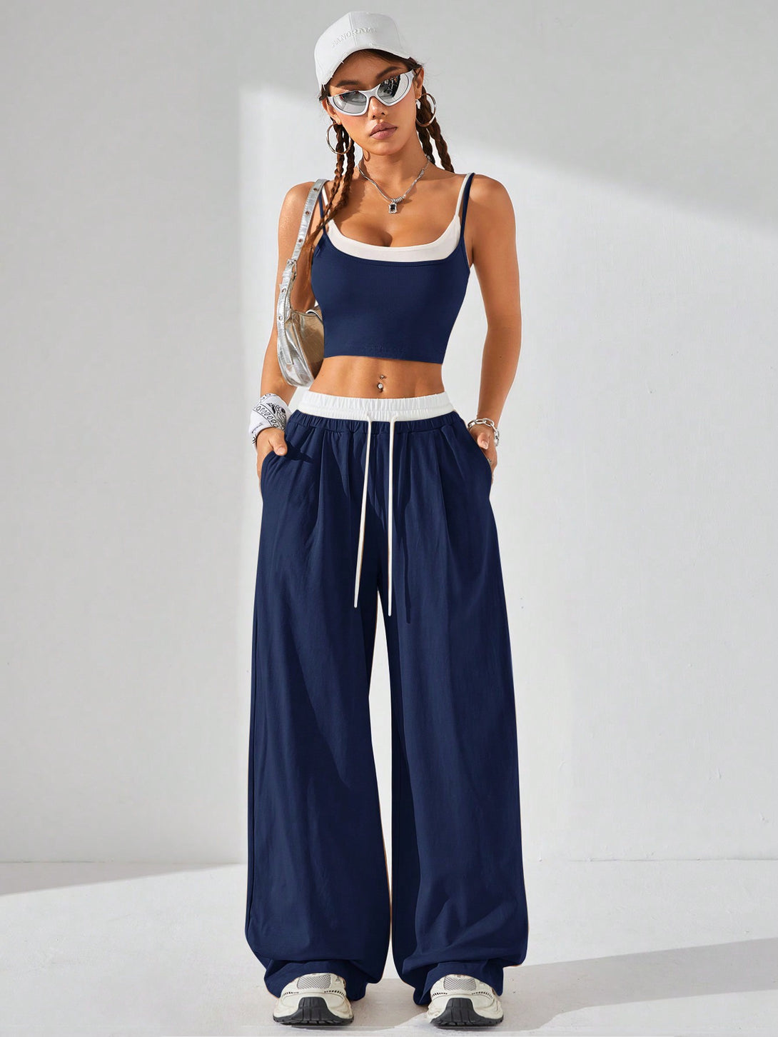 Ropa de Mujer, Conjunto para Mujer, Ropa Dos piezas para Mujer, Conjuntos a Juego, 39273129, Azul Marino