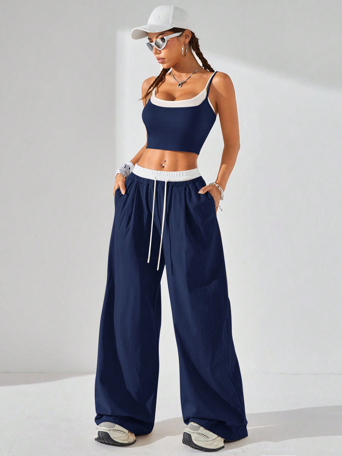Ropa de Mujer, Conjunto para Mujer, Ropa Dos piezas para Mujer, Conjuntos a Juego, 39273129, Azul Marino