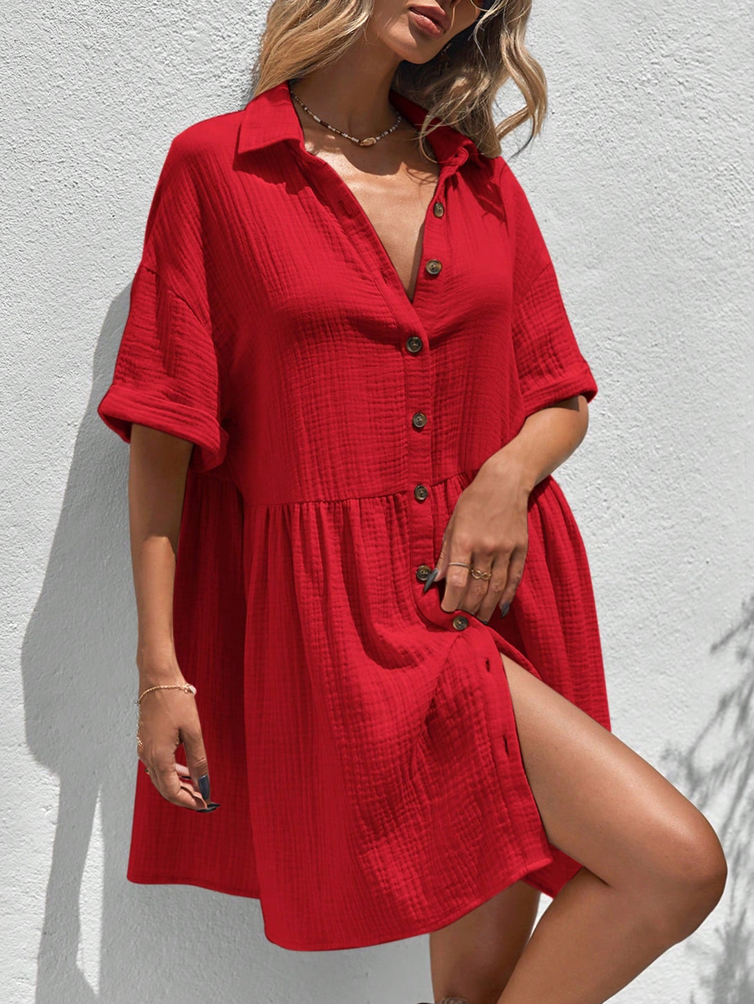 Ropa de Mujer, Ropa de Mujer, Vestidos de mujer, Vestidos cortos de mujer, Rojo