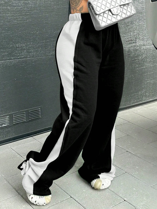 Ropa de Mujer, Ropa de Mujer, Bottoms de Mujer, Pantalones de Deporte para Mujer, Blanco y Negro