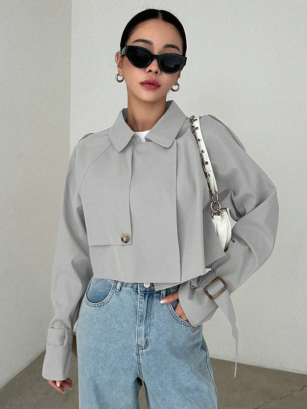 Ropa de Mujer, Ropa de Exterior para Mujer, Gabardinas para Mujer, 39456226, Gris Claro