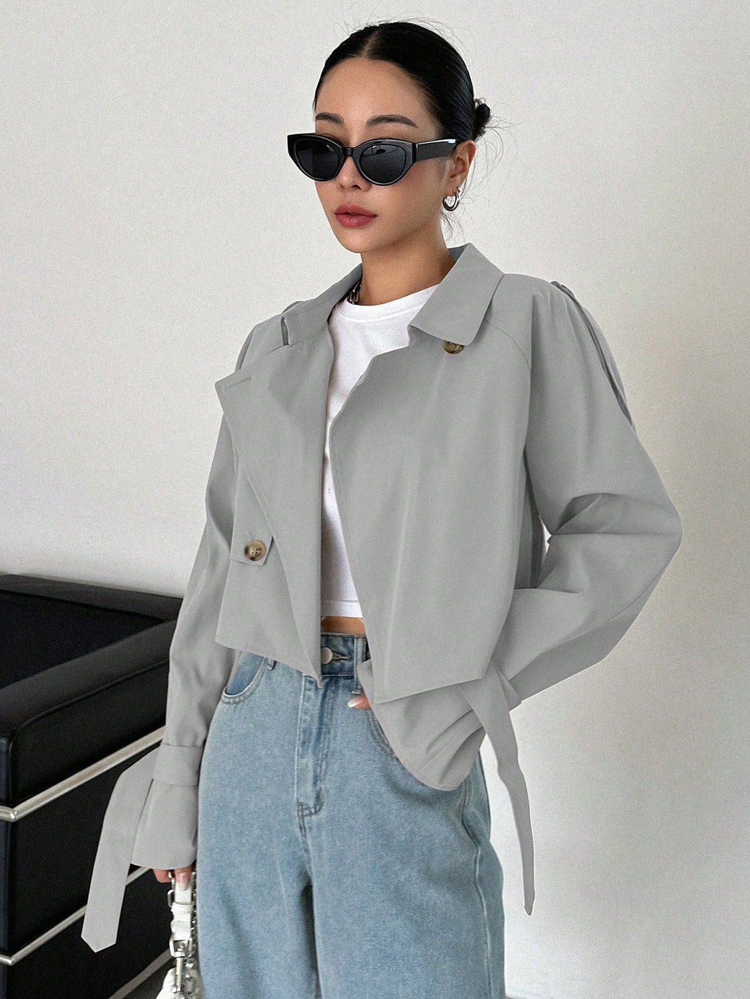 Ropa de Mujer, Ropa de Exterior para Mujer, Gabardinas para Mujer, 39456226, Gris Claro